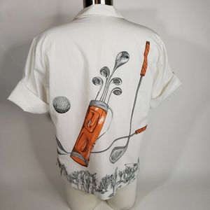 Women's Vintage 1960s Adelaar Cotton Golf Shirt AOP Collar Short Sleeves